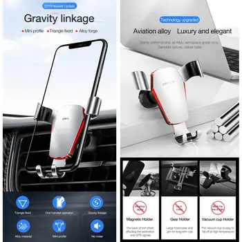 Gravitace Car Telefon Držitel Air Vent Mount Držák 360 Rotační Automatické Mobilní Telefon Stojan pro Xiaomi iPhone Oneplus, Huawei