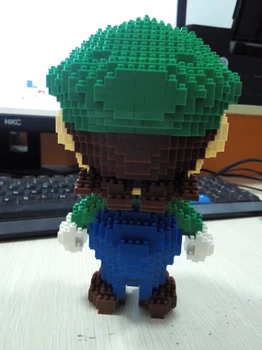 HC 9004 Hru Super Mario, Luigi, Zelený Obrázek 3D Modelu 1750pcs DIY Mini Diamond Budově Malé Bloky, Cihly Shromáždění Hračky bez Krabice