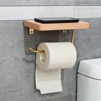 Hedvábného Papíru Držák Toaletního Papíru, Dřevěný Věšák Koupelna Zdi Visí Telefony Stojan Papírový Organizátor Nástroje