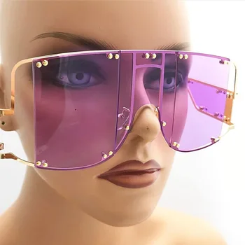 Horké Super Hvězdičkový Luxusní Nadrozměrných sluneční Brýle, Ženy Značky Elegantní Dámské Sluneční Brýle Celebrity Ženy Fialové Brýle Odstíny UV400
