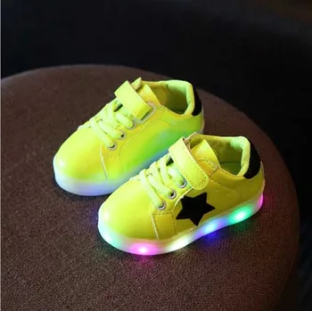 Hvězdné Dítě Osvětlené Boty Dívky trainer Boys tenis Barevné Záře Děti Tenisky značky Světelný byty Boty Enfant LED boty
