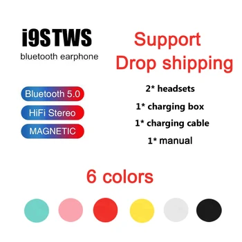 I9s TWS Zbrusu nové cukroví barevné Bezdrátové mini Bluetooth Sluchátka Přenosné Sportovní bezdrátové mini Sluchátka stereo Bluetooth V5.0