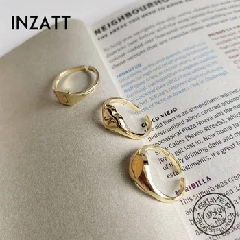 INZATT Real 925 Sterling Silver Geometrické Kolo Square Ring pro Okouzlující Ženy, Strana, Jemné Šperky, Módní 2019 Příslušenství Dárek