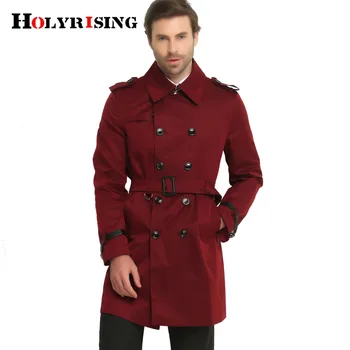 Jarní trenčkot muži větrolam krátké dvojité tlačítko vítr kabát slim prachu kabát mužské otočte límec bunda s-6xl Holyrising