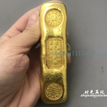 Jingfu qianzu pure bar mosaz zlato ingot gold bar řemesla zlaté mince