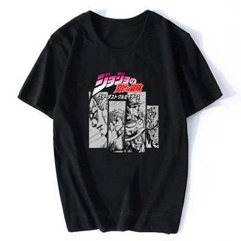Jojos Bizarre Adventure Vintage Muži Manga T-shirt Harajuku Streetwear Bavlna Camisetas Hombre Muži Vaporwave Japonsko Anime Tričko
