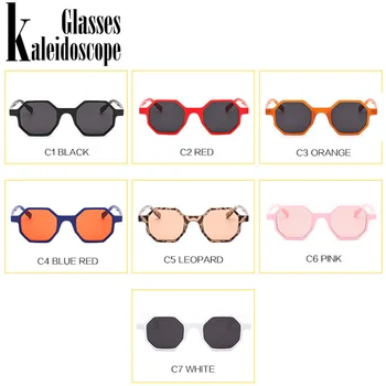 Kaleidosocpe Brýle, Ženy, Módní Sluneční Brýle Značky Návrhář Malý Rám Polygon Vícebarevná Vintage Rám Octagon Sluneční Brýle