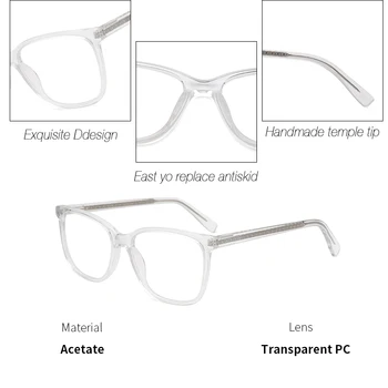Kansept Ženy Crystal Brýle Rám Módní Transparentní Krátkozrakost Acetát Optické Brýle, Rám Vysoce Kvalitní Unisex Brýle