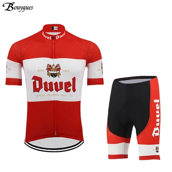 Klasické Pivo Pánské Cyklistické Jersey Sada červená/balck Letní Mtb Cyklistické Oblečení Maillot Ciclismo Hombre Pro Tým Cyklistické Oblek Duvel
