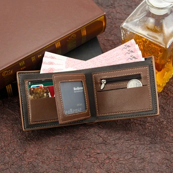 Kožené Slim Peněženky Mini Magic Peněženky Držitele Karty Muži Peněženky Peníze Pytel Mužské Vintage Černé Krátké Peněženky Peněženky