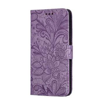Krajka květ ražba Kožené Flip Pouzdro Pro Samsung Galaxy S20 FE 5G S10 S10E S9 Hnis Plus Ultra Peněženka Případech Kryt Coque Fundas