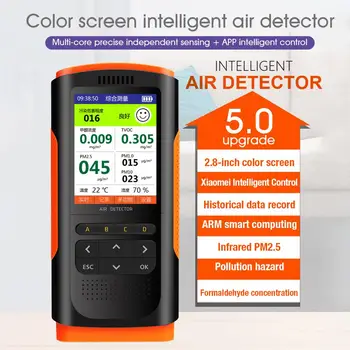 LCD Digitální Kvalitě Ovzduší Monitor Přenosný Displej Formaldehyd Detektor Plynu Analyzátor Mini TVOC HCHO PM2.5 Metr