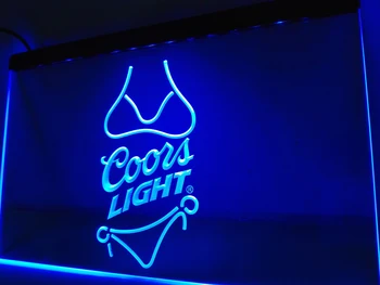 LE119 - Coors Light Beer Bikiny Pub LED Neonové Světlo Znamení domácí výzdoba řemesla