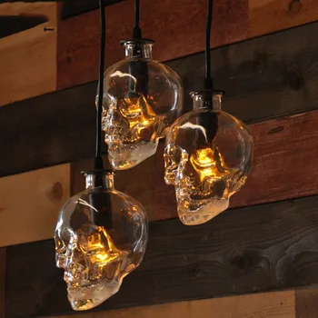 Lebka, Vintage Přívěsek Světlo Loft Průmyslové Skleněné Závěsné Svítidlo Bar kavárna Retro Dekor Světla LED, Domácí Výzdoba osvětlení