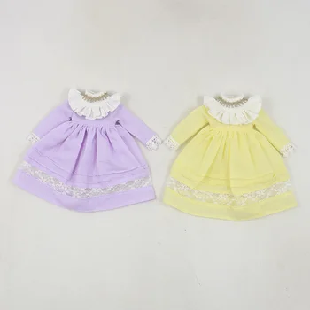 LEDOVÉ DBS Blyth panenka 1/6 žluté fialové šaty, oblečení, krajky, hračka, dar