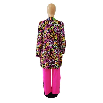 Leopard Print Ženy Sady Office Obleky, Ležérní Sako Kabát Širokou Nohu Kalhoty Sada Dvou Kusů Plus Velikost Módní Streetwear Jaře Roku 2020