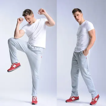 Ležérní kalhoty pánské sportovní kalhoty letní nového jednobarevné rovné kalhoty pánské kalhoty módní korejské kalhoty polyester bavlněné kalhoty