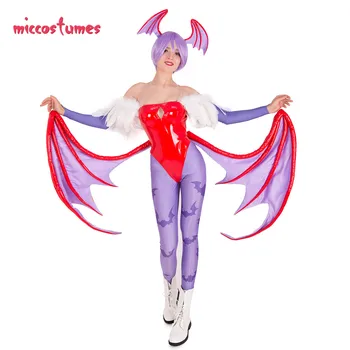 Lilith Cosplay Kostým s Křídly Celou Sadu Žena Halloween Oblečení