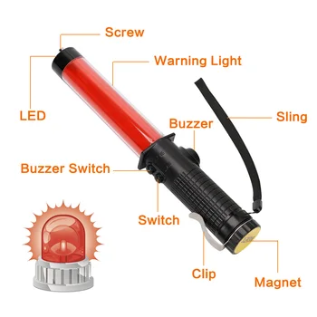 Linkax Dopravní Bezpečnosti Magnet Světlo Baton Výstražné LED Světlo Kontroly Bezpečnosti Silničního provozu Venkovní Světlo