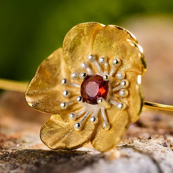 Lotus Zábavné Chvíle Kvetoucí Sasanky Květina Houpat Náušnice Real 925 Sterling Silver Ručně vyráběné Jemné Šperky Náušnice pro Ženy