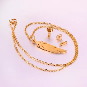 LUXUKISSKIDS Zlaté Šperky Sady, Náušnice Leaf Přívěsek Náhrdelník Pro Ženy, Dívky Dubaj African Svatební Šperky Šperk set