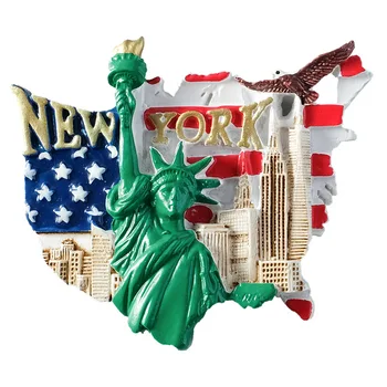 Magnetická lednička samolepky turistických suvenýrů Socha svobody vlajka hvězdy New York lednice magnet domácí dekoraci, dárek