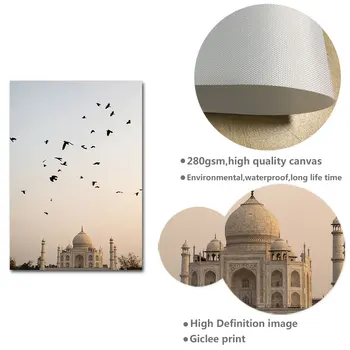Meditativní Umění Taj Mahal Jógy, Západ Slunce, Krajina, Plátno Obraz Foggy Forest Sky Plakát Tisk Nordic Zdi Obraz Domácí Dekoraci