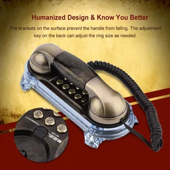 Mini Retro telefon Nástěnný Telefon Šňůrový Telefon Pevné linky Módní Starožitný Telefon pro Home Hotel telefono fijo para