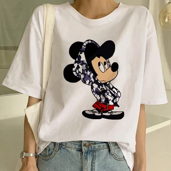 Minnie Mouse Ženy Ležérní trička Vtipné Tričko Pro Lady Disney Top Tee Bederní Drop Loď