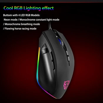 Motospeed V80 RGB Profissional 5000 DPI Gamer Gaming Mouse USB Počítač Drátové Optické Myši Podsvícený Dýchání LED pro PC Notebook