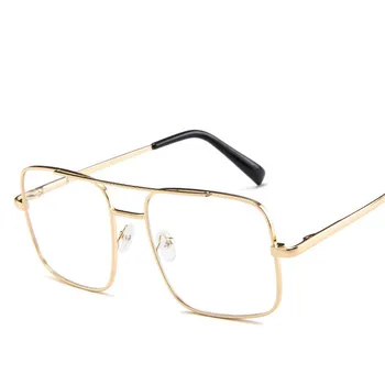 Módní Design, Velké hranaté Brýle Pánské Kovové Pružiny Brýle Rám Retro Dámské Brýle na lékařský Předpis