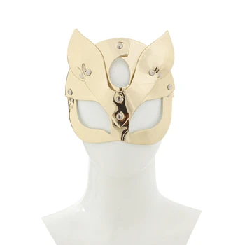Módní Dámské Cat Mask Samice Kočka Hlava Plná Barva Oční Maska Sexy Kožené Kočka Maska Halloween Karneval Párty Maska 2020 Nové