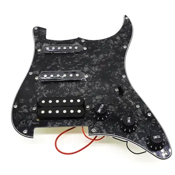 Naložené Strat Elektrická Kytara Prodrátované ST Pickguard s Keramickou Dvakrát Colis Humbucker Snímače Pro Kytaru Fender Černé