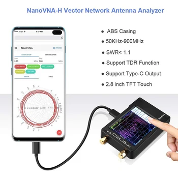 NanoVNA-H Vector Network Analyzer Kit, Nové Modernizované 50KHz-900MHz MF HF VHF UHF Anténní Analyzátor s Shell