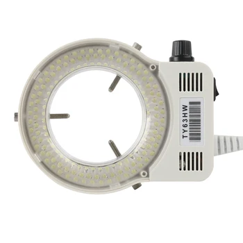 Nastavitelný 6500K 144 LED Kruh Světla Illuminator Lamp For Industry Stereo Mikroskop Objektiv Fotoaparátu Lupa 110V-240V Adaptér