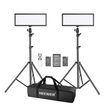 Neewer LED Video Světlo,Stmívatelné Bi-Color Panel, Světlo + Světlo Stand/Baterie/Bag,Video, Osvětlení Kit pro YouTube Studiové Fotografie