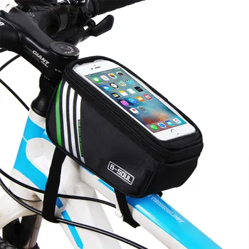 Nepromokavé Cyklistické Tašky Nylon Kolo Cyklistické Mobilní Telefon Bag Pouzdro 6 palcový Kolo Brašny Rám Přední Trubka Tašky Příslušenství