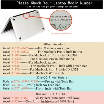 Notebook Pouzdro pro MacBook Pro Air 11/12/13/15/16 Palcový Pevný Shell Anti-otisků prstů Notebooku Vyměňte Kryt+ Kryt Klávesnice Film+Taška