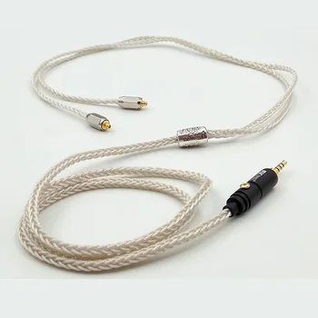 Nové DIY 3,5 mm MMCX Kabel 8core 7N Jeden Krystal Mědi, Pozlacené Stříbro Kabelové Nás Pro Shure SE535 UE900 DZ9 LZ A4 MaGaosi K3