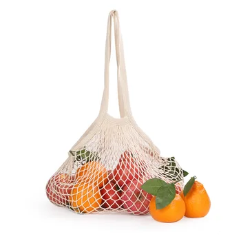 Nové pletivo nákupní taška opakovaně použitelná skladování ovoce kabelka mesh tkané tašky supermarket zelený nový nákupní taška