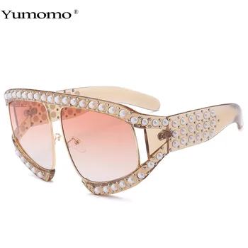 Nový Cat Eye Sluneční Brýle, Ženy Značky Značkové Sluneční Brýle Steampunk Diamond Pearl Vintage Sluneční Brýle Elegantní Brýle Gradient
