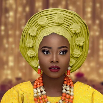 Nový design aso oke headtie auto africké gele ženy nigerijské módní hlavy zábal