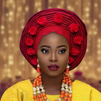 Nový design aso oke headtie auto africké gele ženy nigerijské módní hlavy zábal