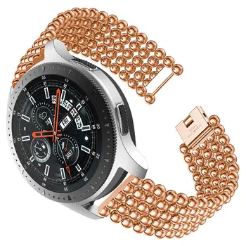 Nový Korálek Styl Náramek Watchband Luxusní řemínek z Nerezové Oceli Náhradní Pro Samsung Galaxy Hodinek 46mm band smart wirst černá