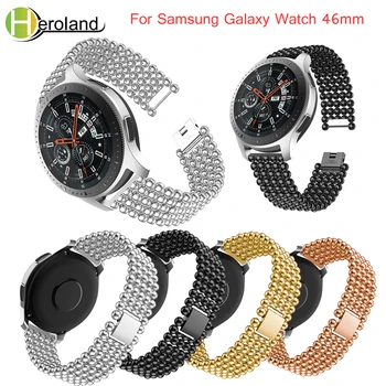 Nový Korálek Styl Náramek Watchband Luxusní řemínek z Nerezové Oceli Náhradní Pro Samsung Galaxy Hodinek 46mm band smart wirst černá