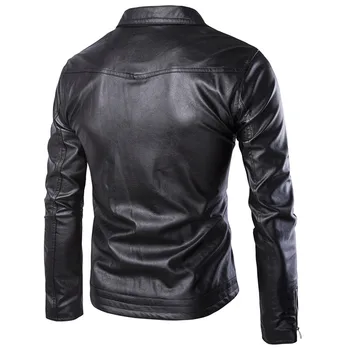 Nový motocykl PU kožené mužské osobnosti zip kožená bunda,módní mládeže cyklistická bunda velké velikosti jednobarevné bunda mužského