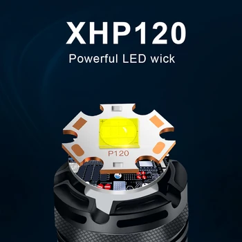 Nový víceúčelový xhp120 výkonné led svítilna pochodeň usb Dobíjecí světlo blesku xhp70 xhp50 High power led baterky 18650