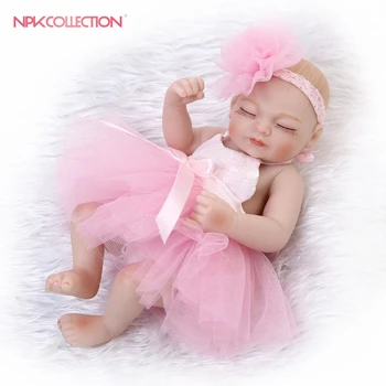 NPK reborn panenka s měkkým skutečné jemně dotknout miniaturní preemie10inch novorozence baby doll měkké silikonové vinyl růžová panenka