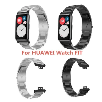 Náhradní Nerezové Oceli Náramek Inteligentní Hodinky Kapela Popruh Pro Huawei Watch Fit Vysoce Kvalitní Smartwatch Kapela Příslušenství