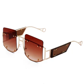Náměstí sluneční Brýle Unikátní Sluneční Nadrozměrných Trend Zrcadlo Muži Ženy Luxusní Značky ve Stylu Vintage Odstíny Brýle UV400